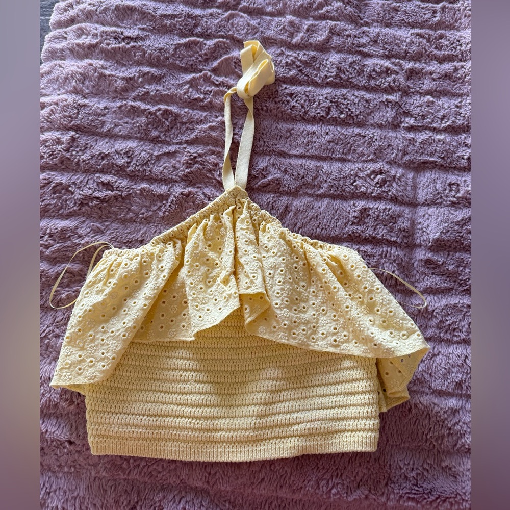 Zara Yellow Halter Top